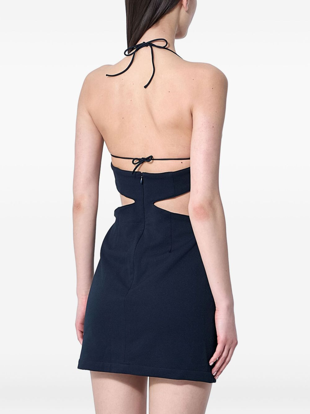 cut-out square-neck mini cocktail dress - 4