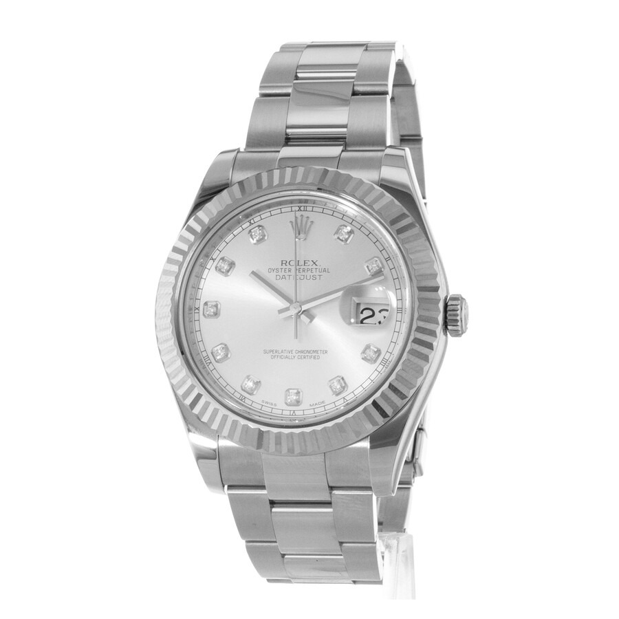 Pre-owned Rolex Datejust II Automatic Chronometer Diamond Silver Dial Men's Watch 116334 SDO - 4