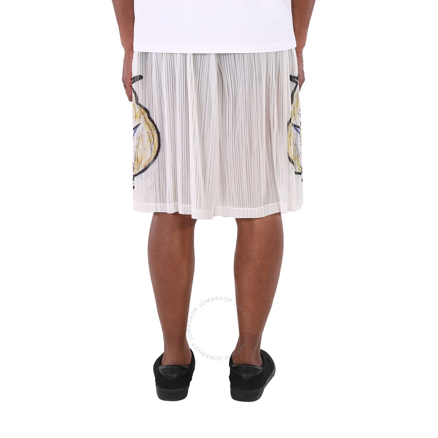 Burberry White Marine Sketch Sheer Plisse Shorts - 6