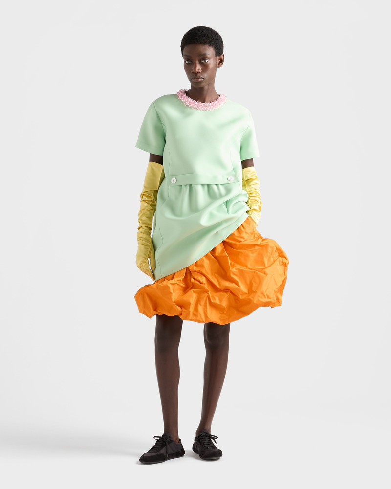 Prada Embroidered slubbed gazar dress outlook