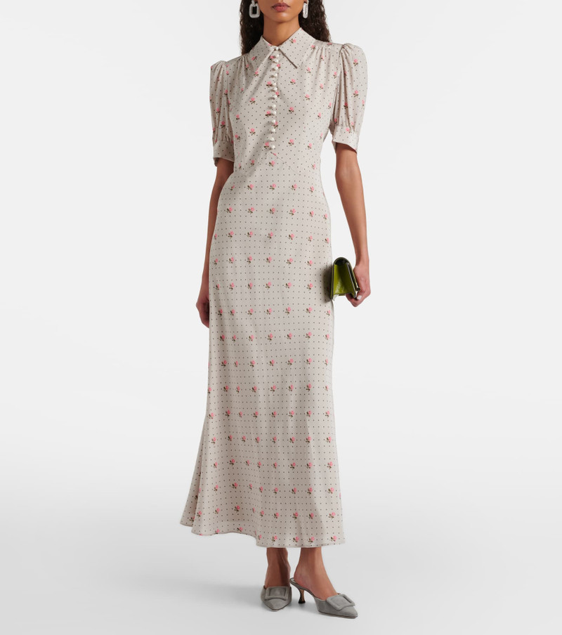 Alessandra Rich Floral polka-dot silk maxi dress outlook