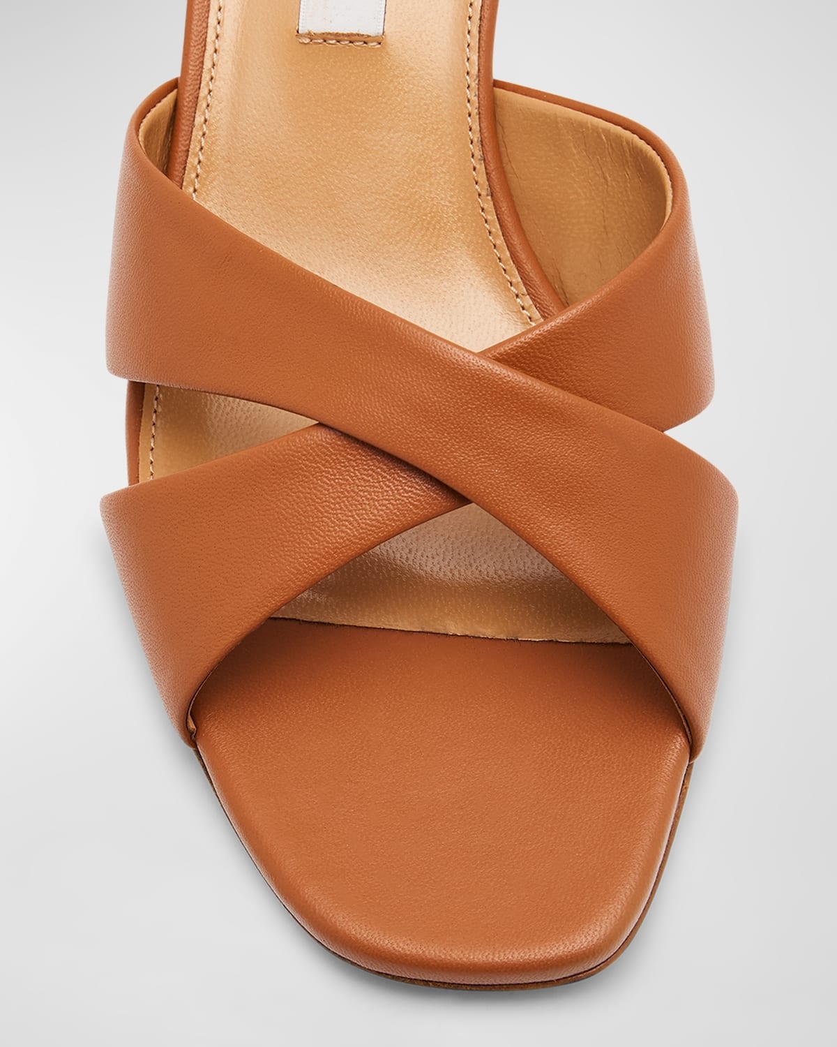 Divine Leather Crisscross Mule Sandals - 5