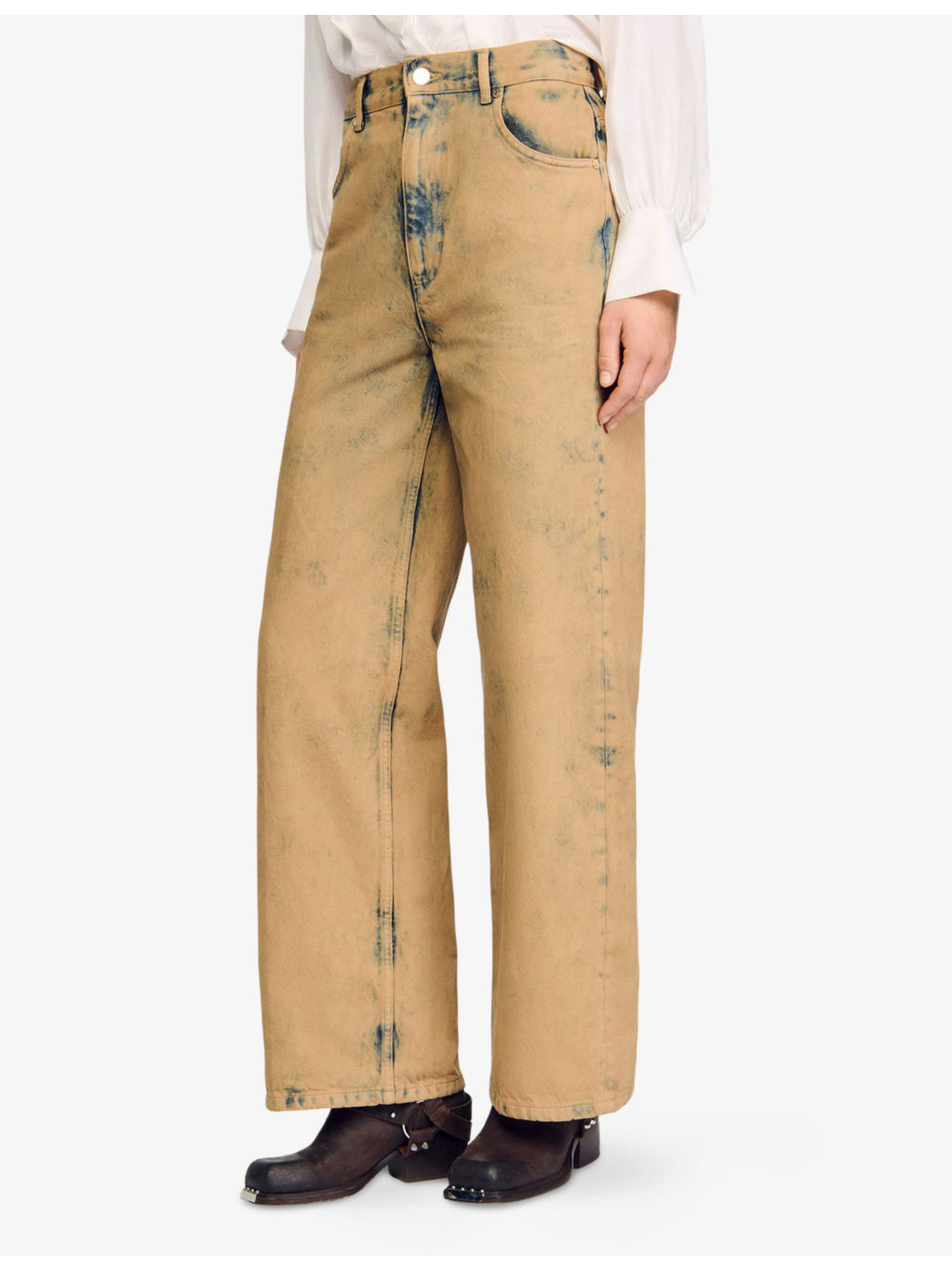 Wide-Leg Faded-Wash Denim Jeans - 3