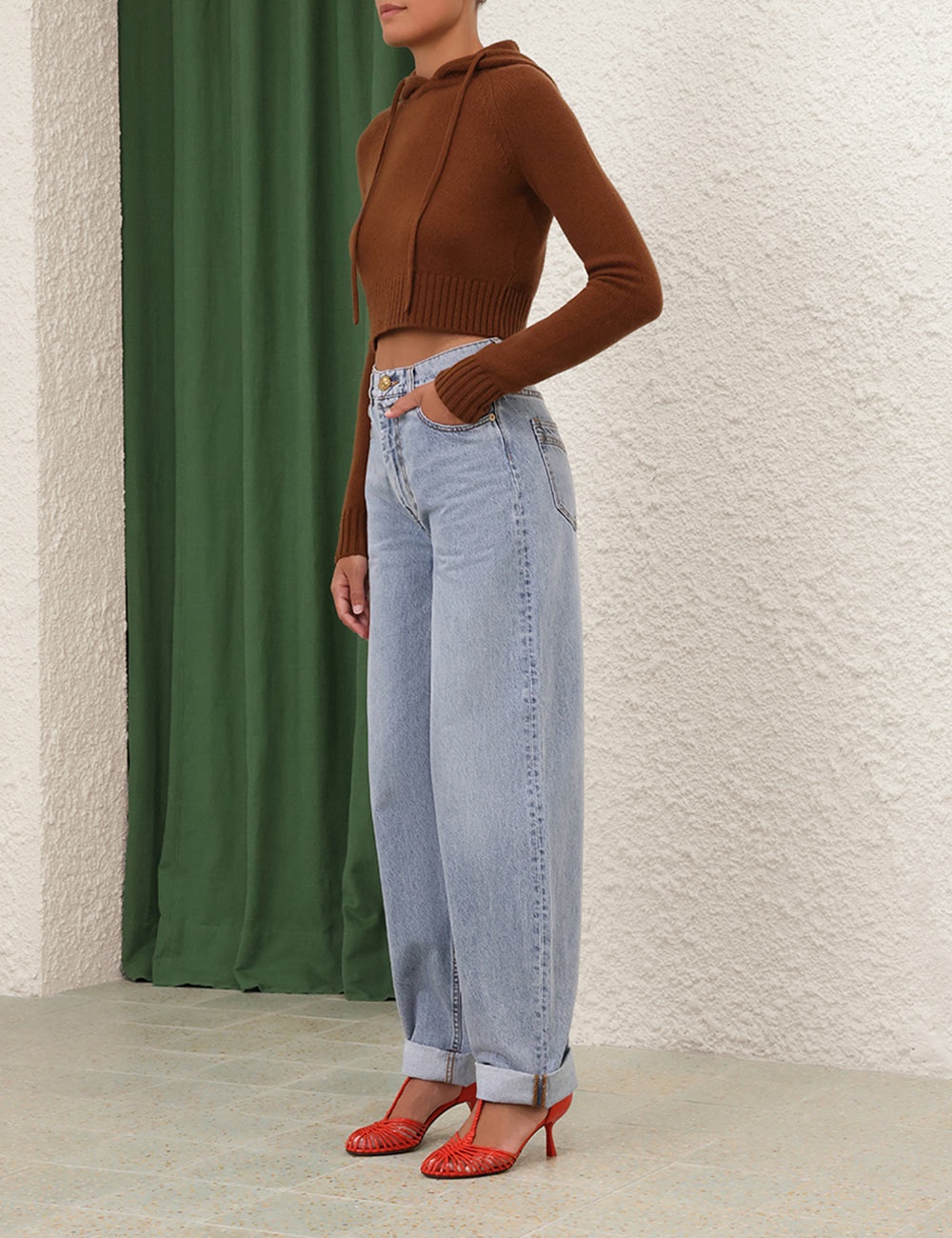 NATURA CROPPED HOODED SWEATER - 3