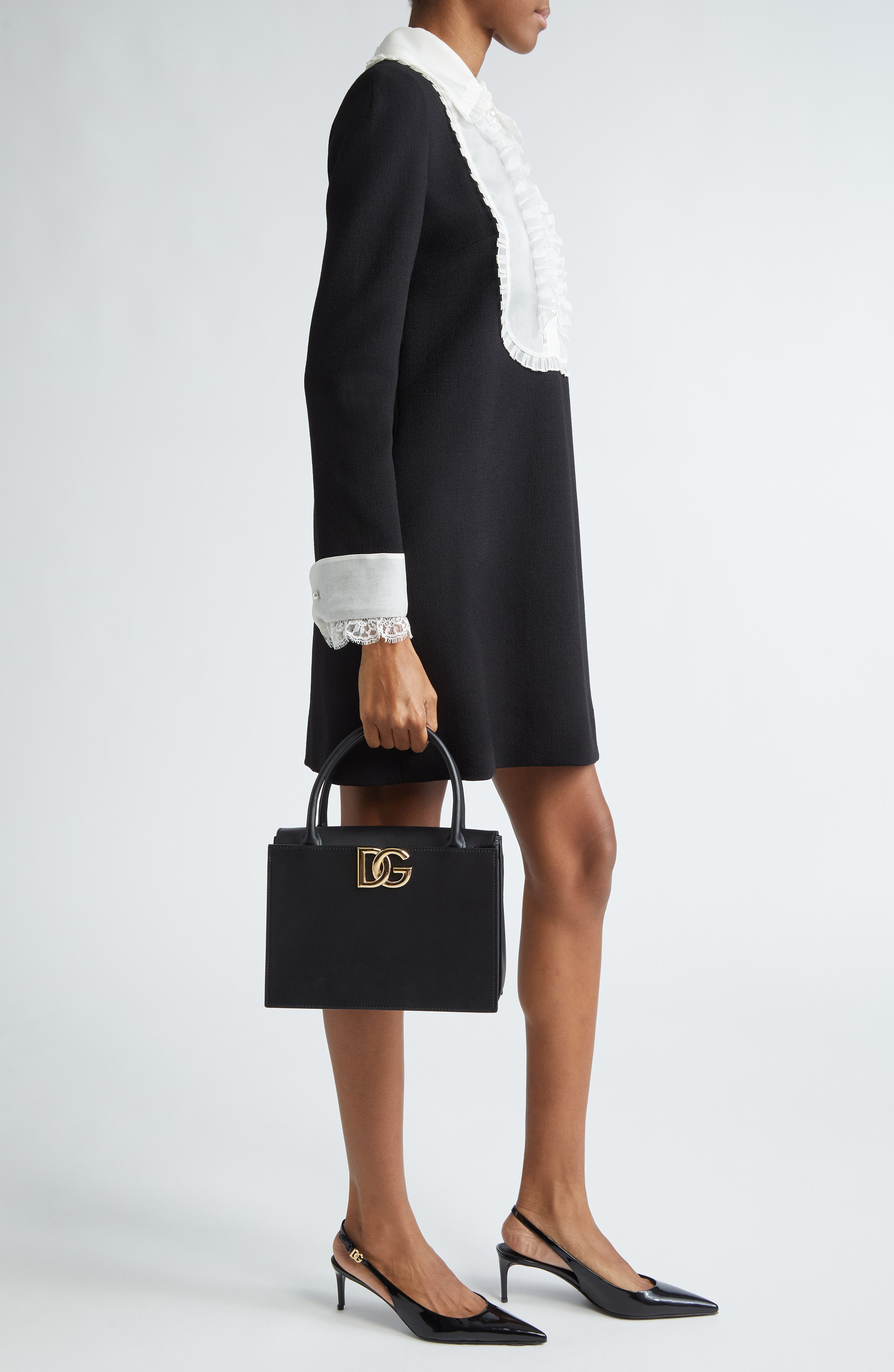 Dolce&Gabbana 3.5 Logo Leather Top Handle Bag in Black at Nordstrom - 2