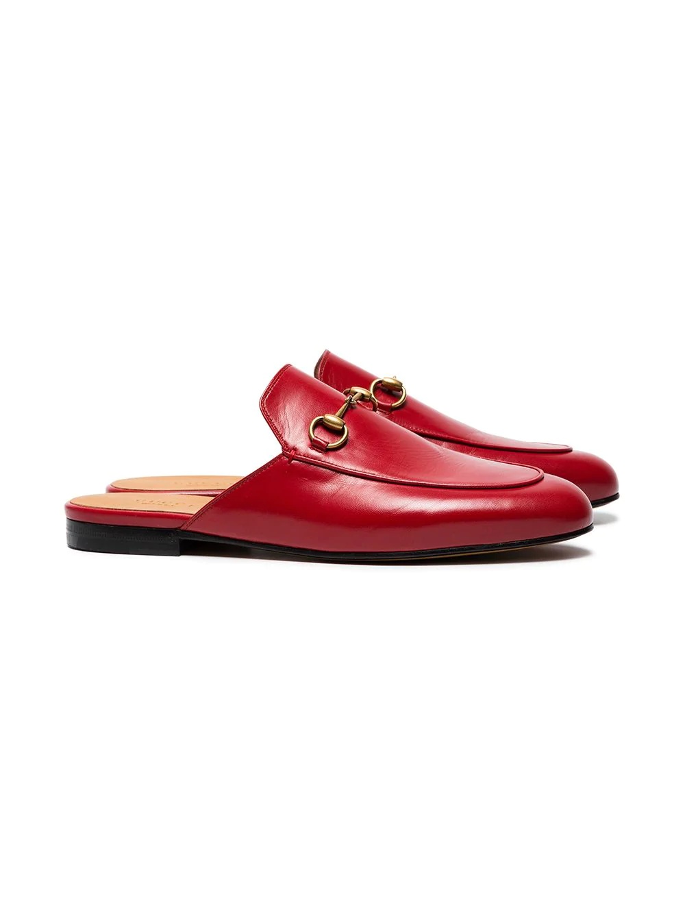 red Princetown leather mules  - 3