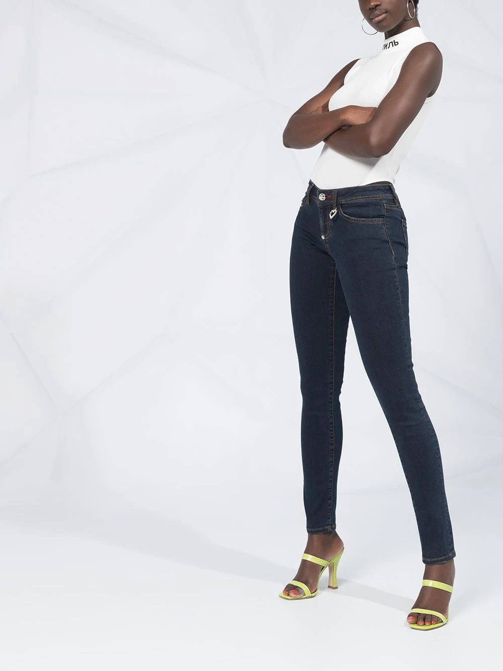 high rise slim-fit jeans - 4