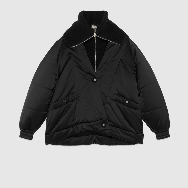 Nylon padded bomber jacket 1