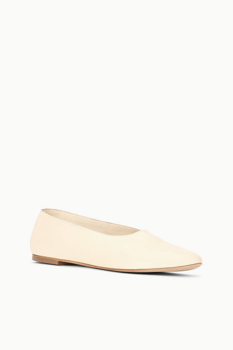 STAUD ALBA BALLET FLAT CREAM 3