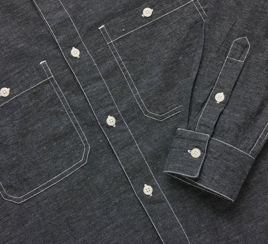 Utility Shirt - Black Chambray - 4