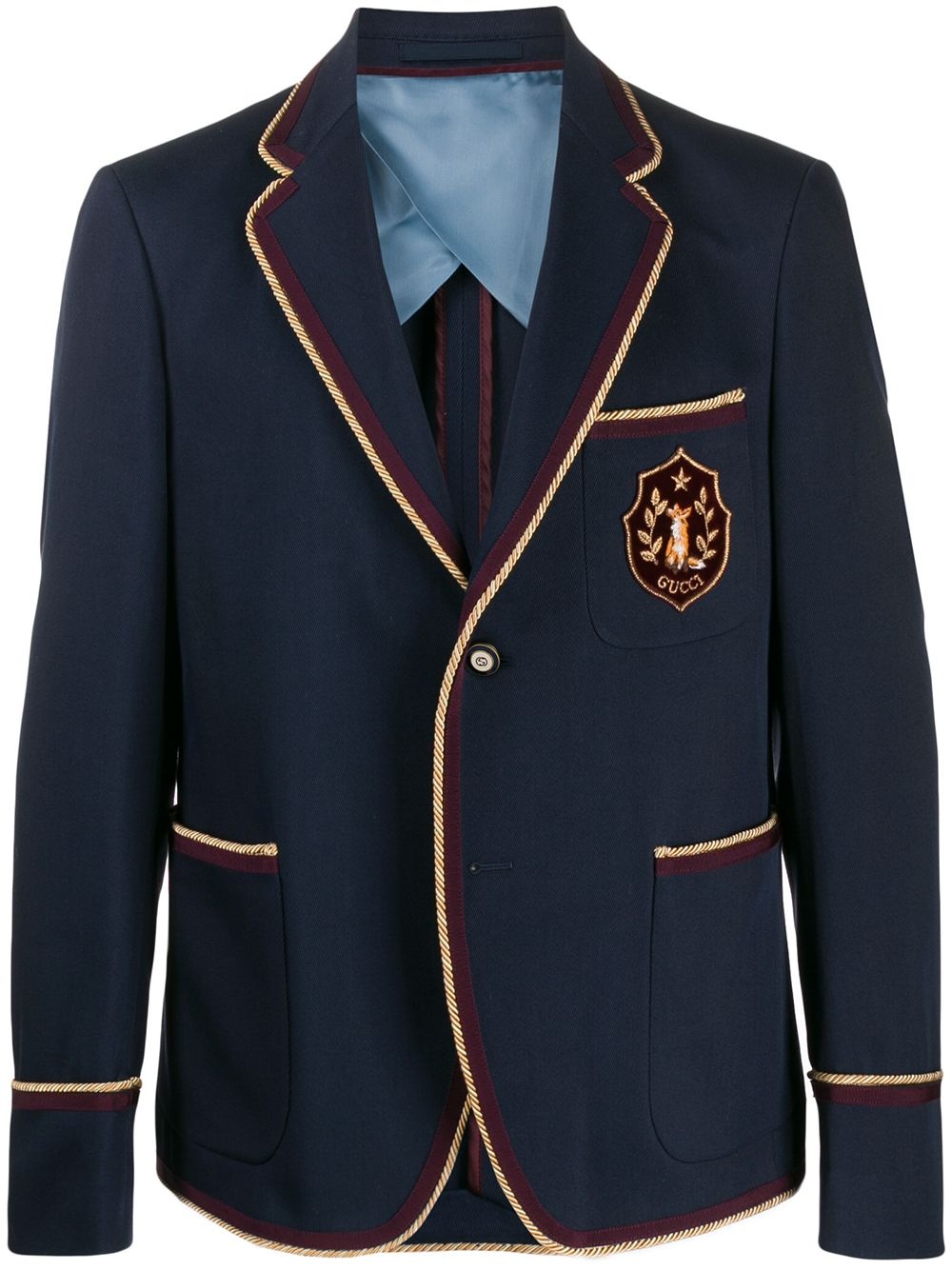 embroidered logo patch blazer - 1