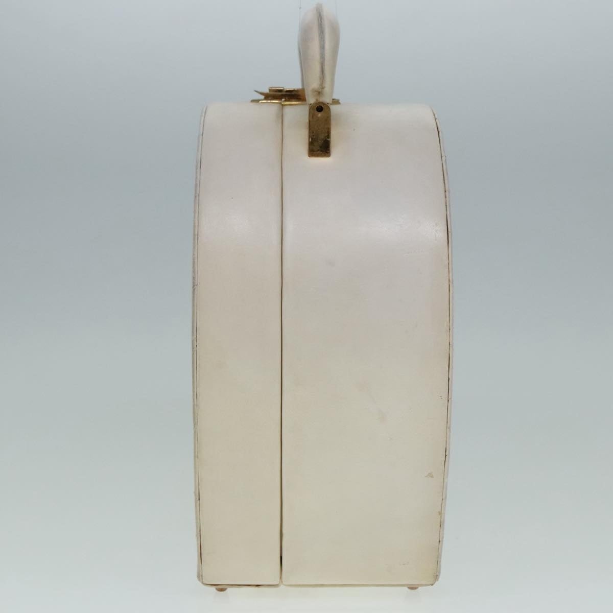 CHANEL Vanity Hand Bag Leather White CC - 3