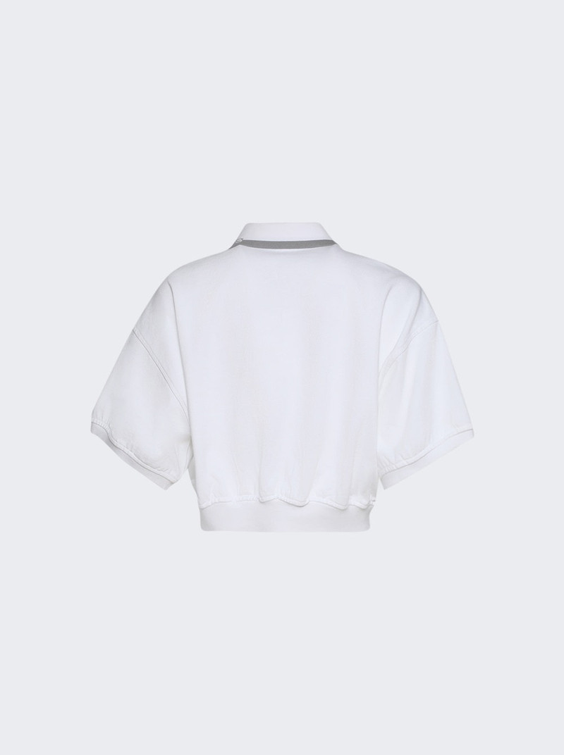 alexanderwang.t Cropped Cinched Polo Top White outlook