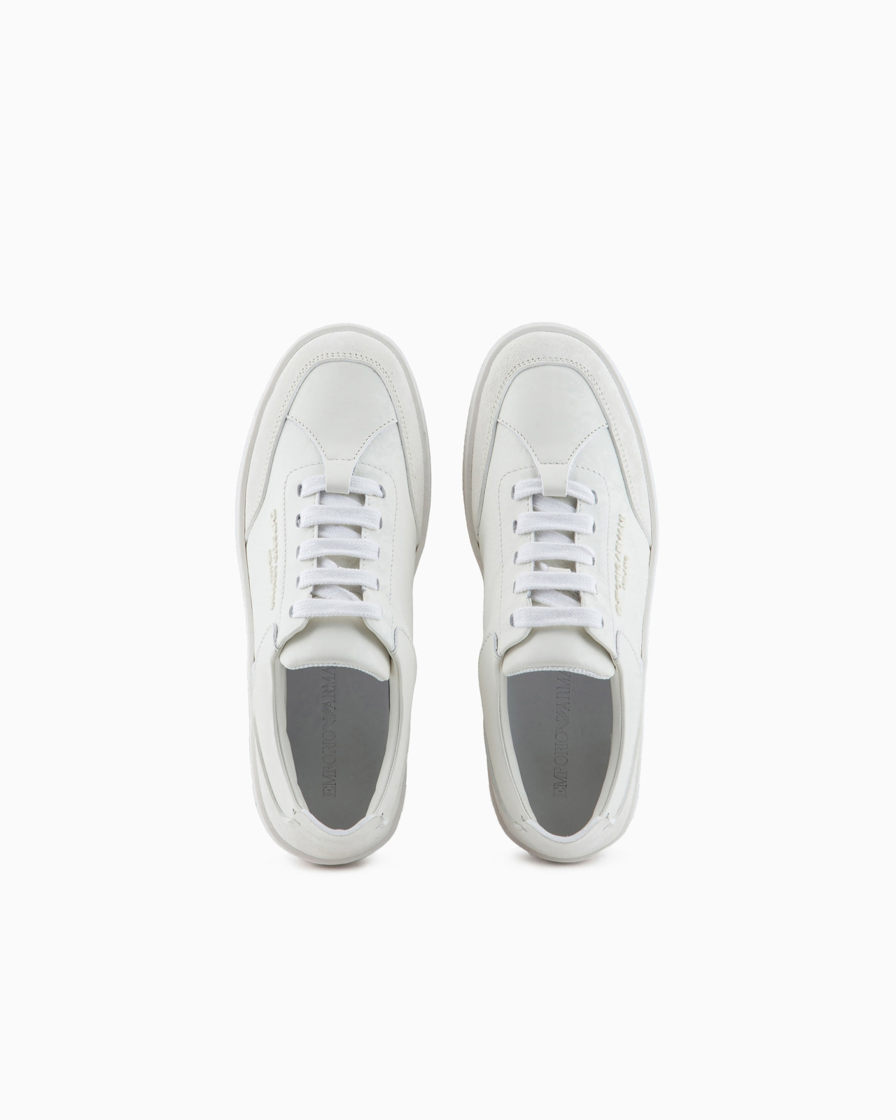 Leather sneakers with suede details and embossed logo - 3