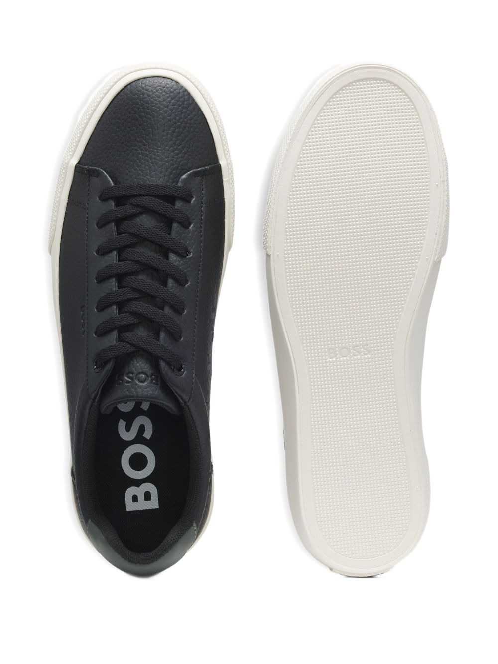 leather lace-up sneakers - 4