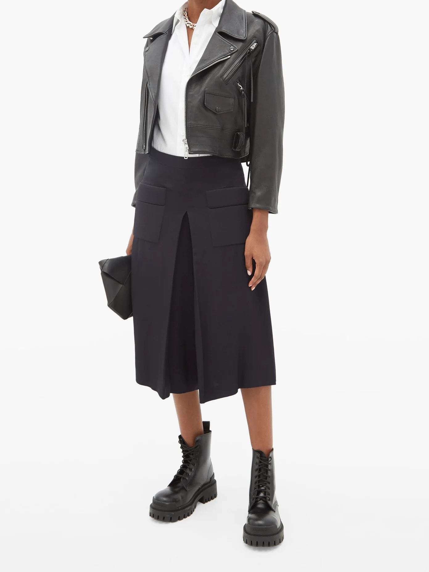 Pleated crepe culottes - 2