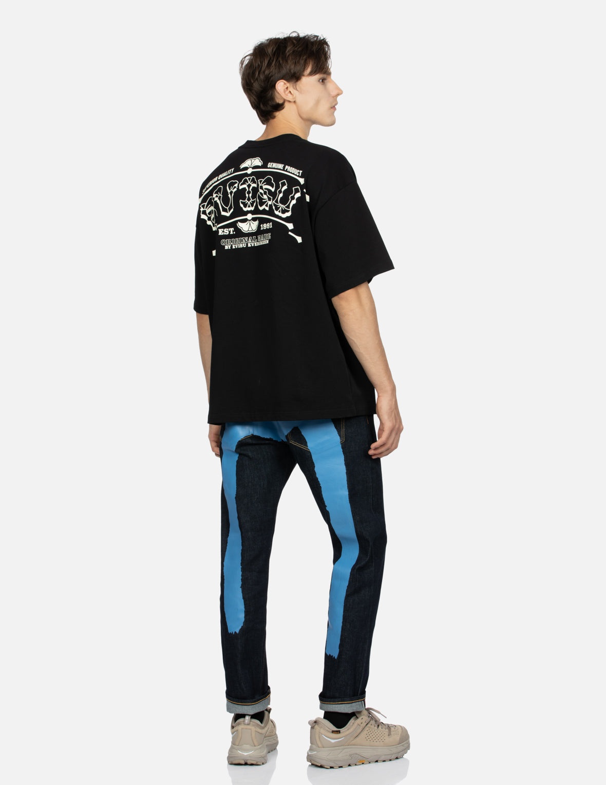 Blue Brushstroke Daicock Slim Cropped-fit  Jeans - 3