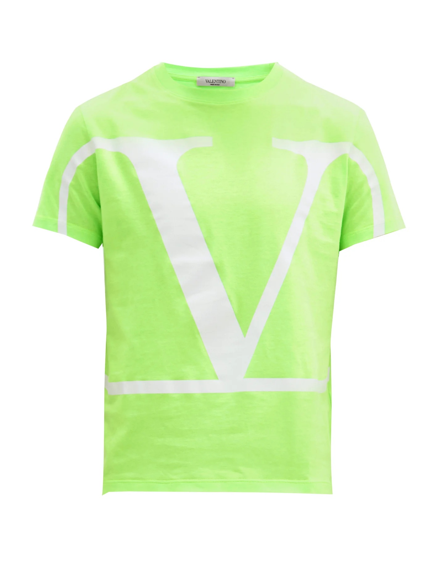 V-logo cotton-jersey T-shirt - 1