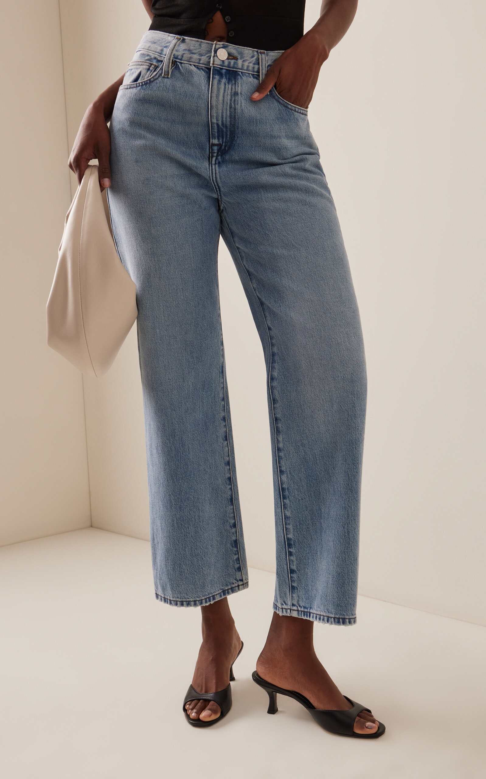 Le Jane Rigid High-Rise Cropped Straight-Leg Jeans blue - 3