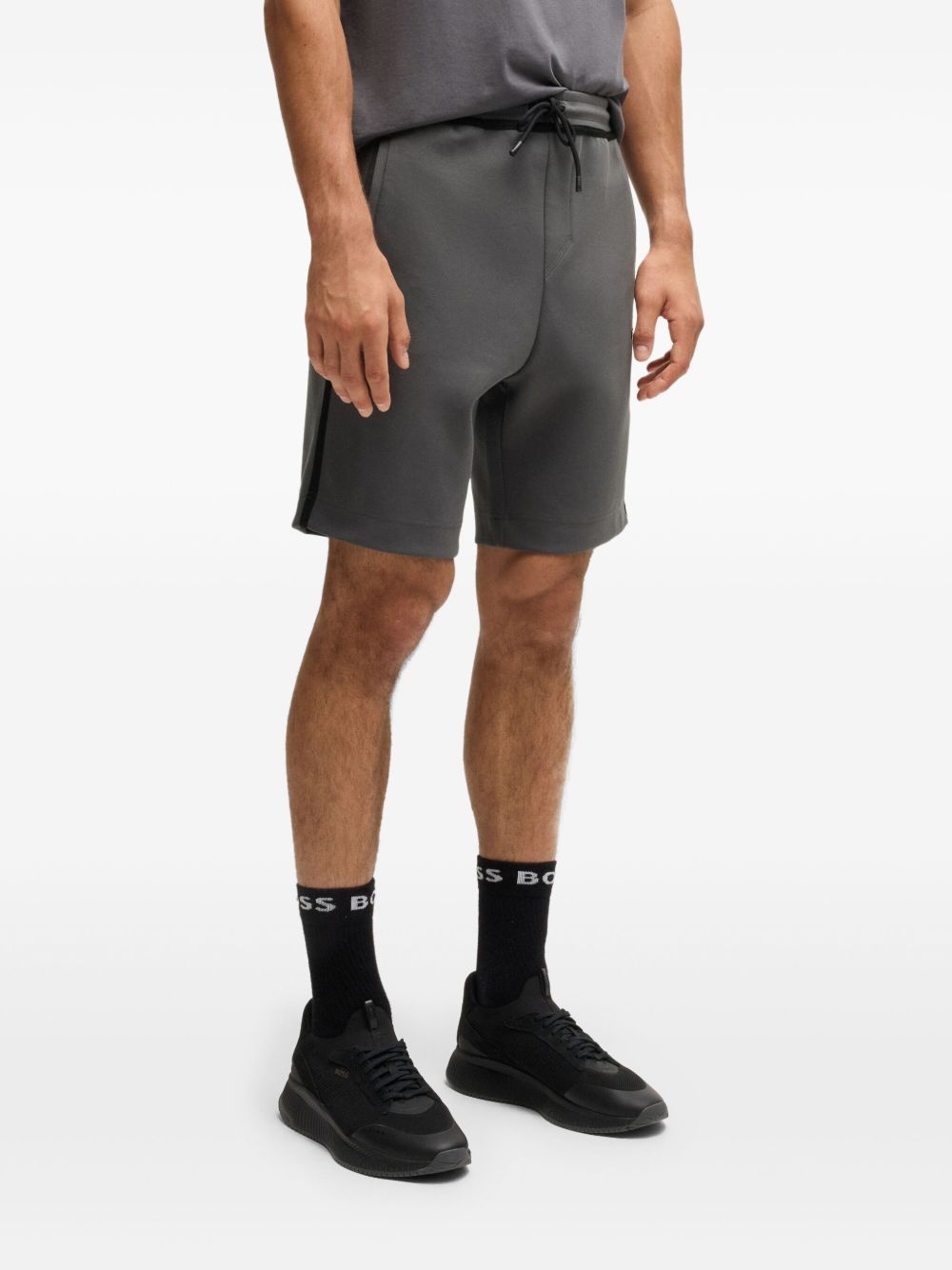 drawstring track shorts - 3