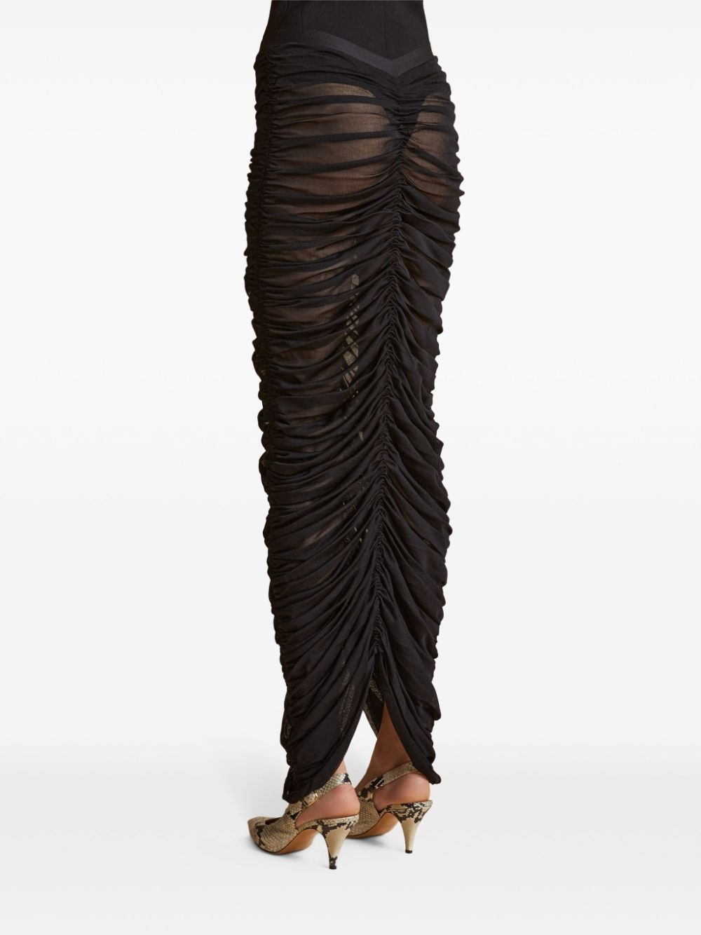 Laure ruched silk skirt - 4