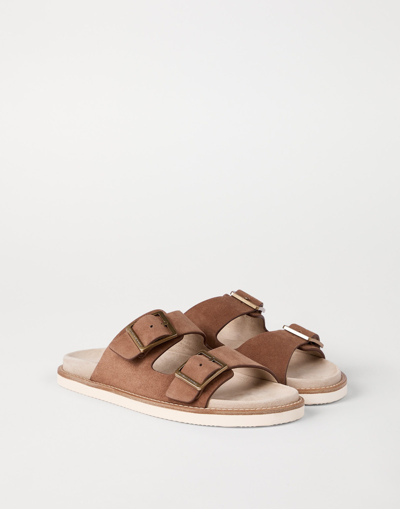 Suede slides with buckles 2
