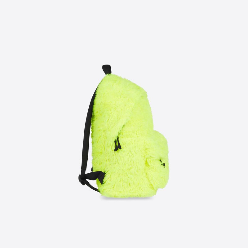 Women's Fluffy Xxl Backpack in Fluo Yellow 3