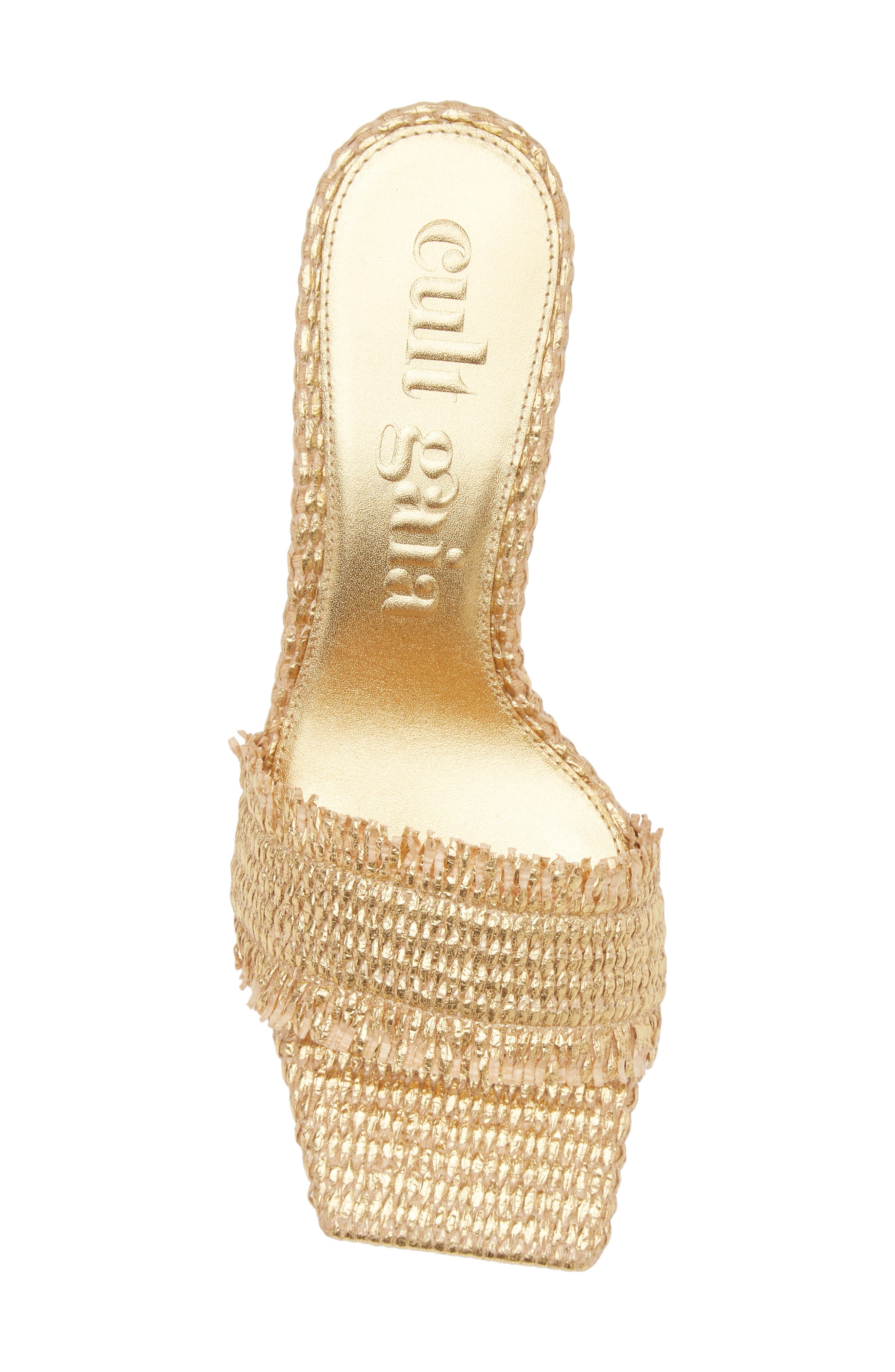 Cult Gaia Ada Straw Slide Sandal in Gold at Nordstrom - 5