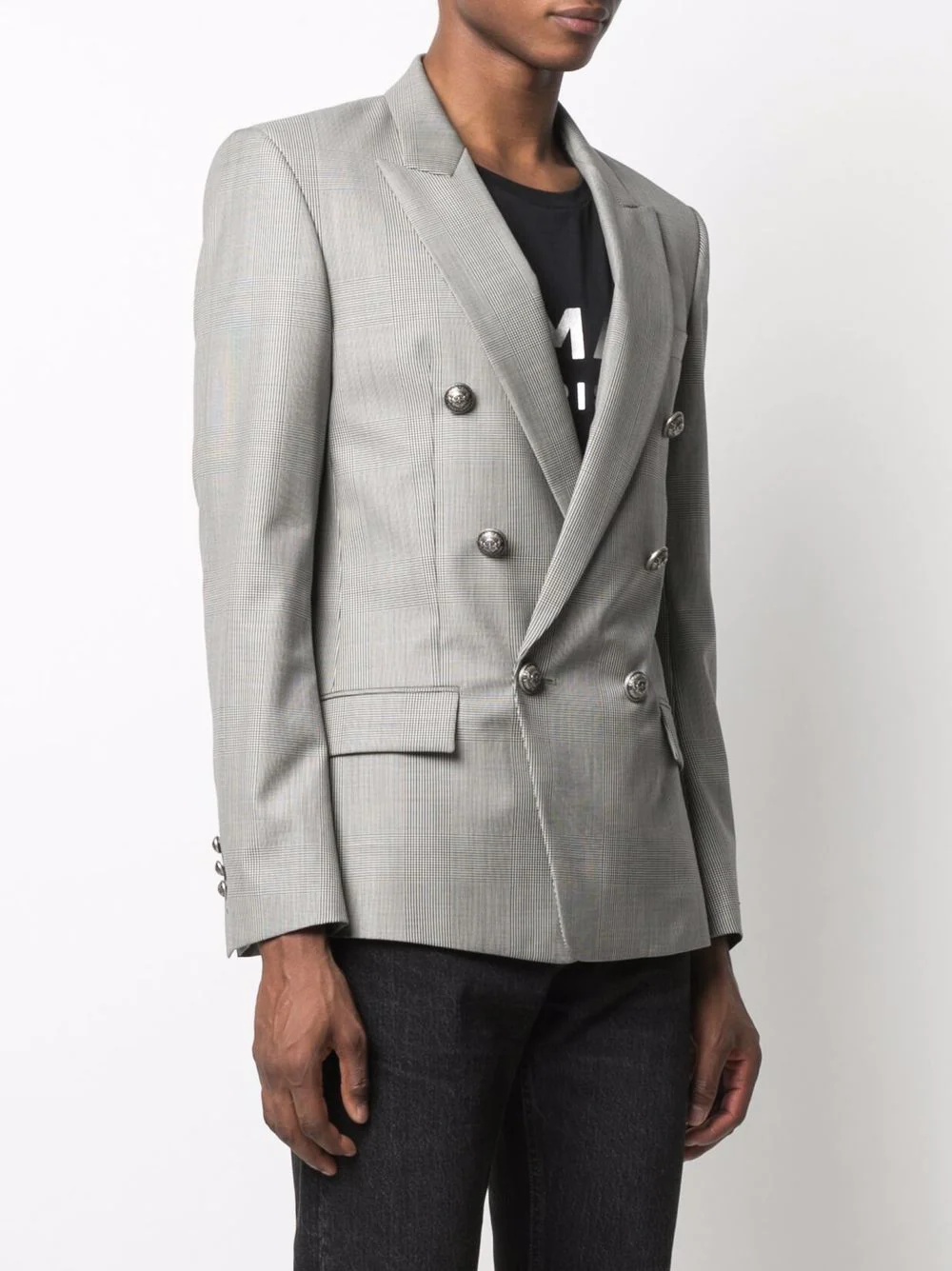 peak-lapel double-breasted blazer - 3