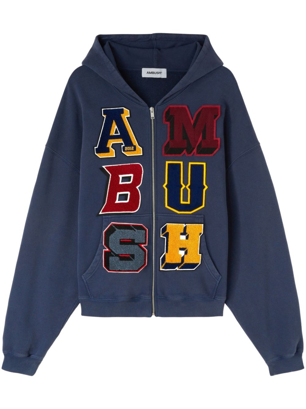 logo-patch zip-up hoodie - 1