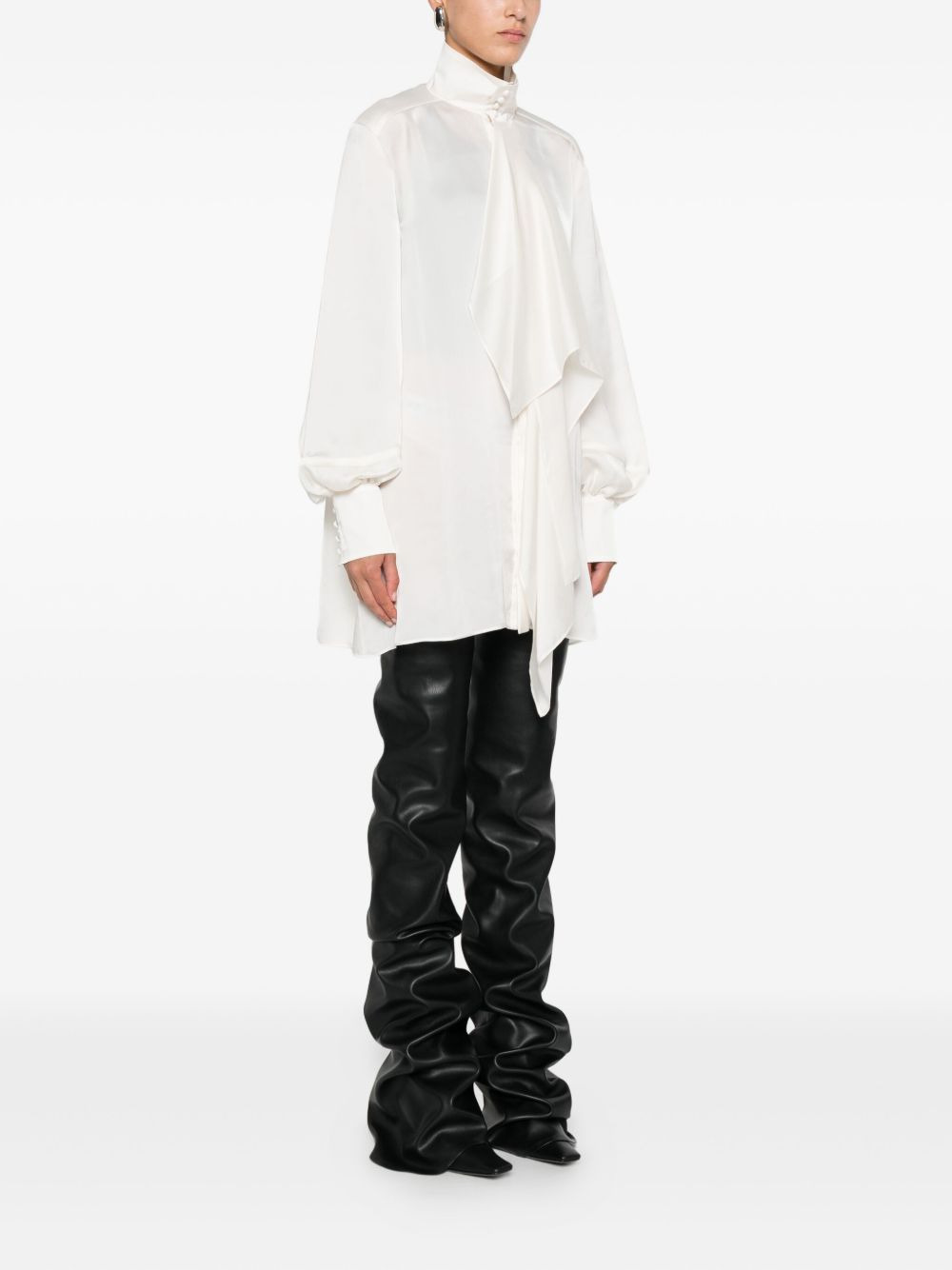 ruffled high-neck blouse - 3
