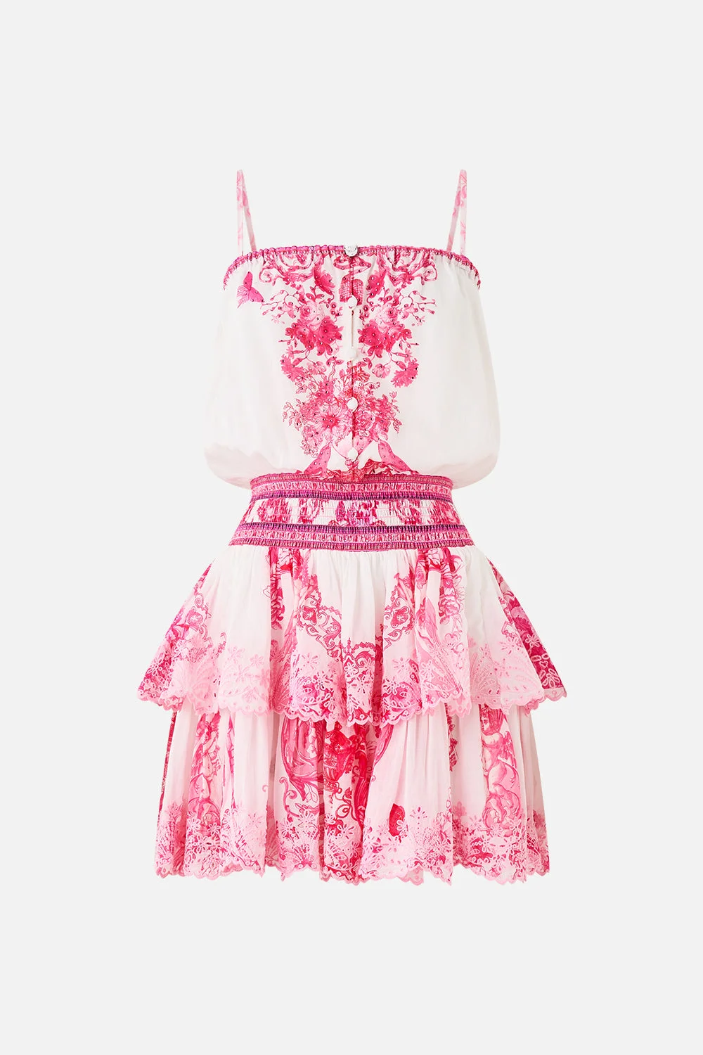 SHIRRED WAIST MINI DRESS LIVIN LA VIDA ROSA - 1