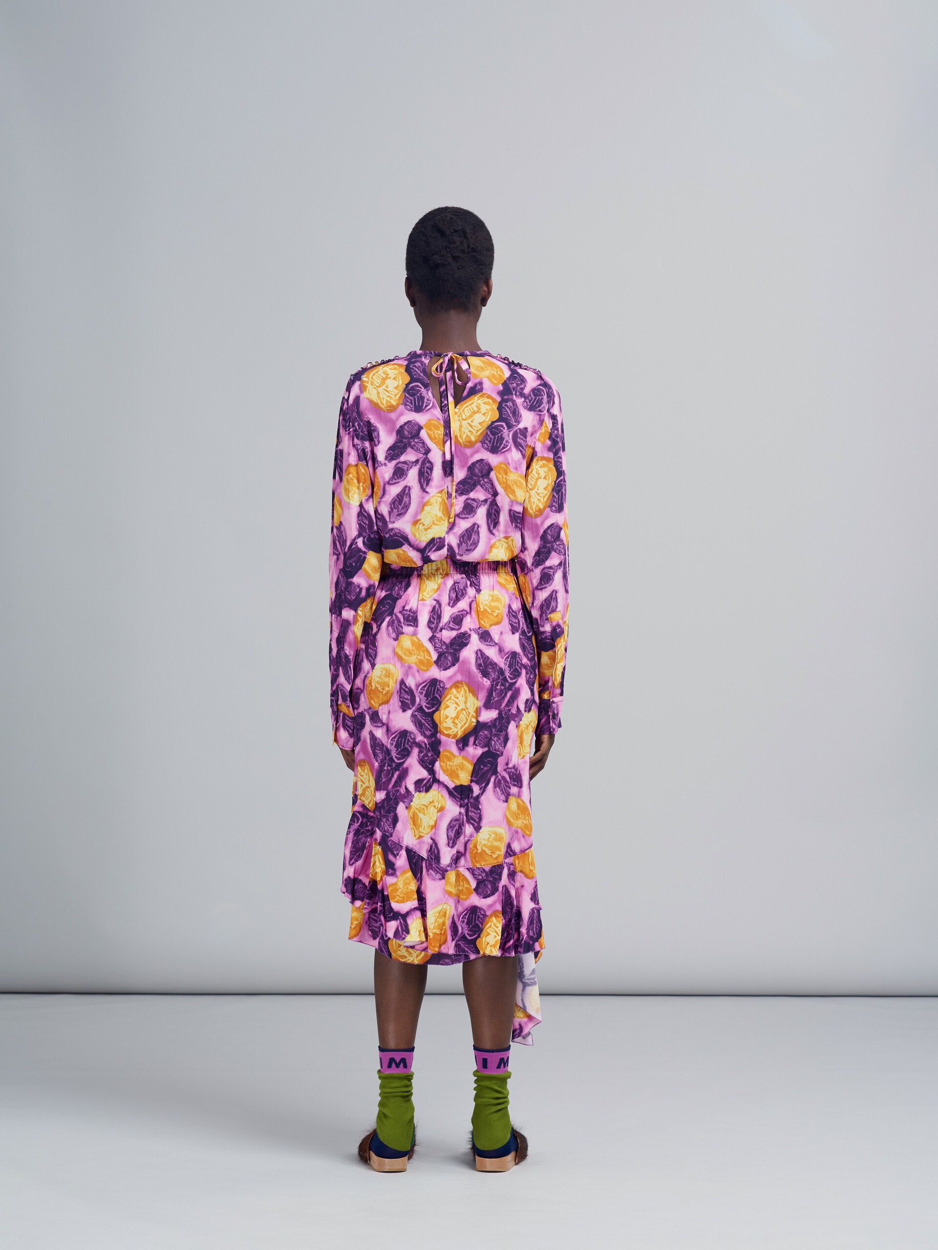 MORNING BLOSSOM PRINT VISCOSE SABLÈ SKIRT - 3