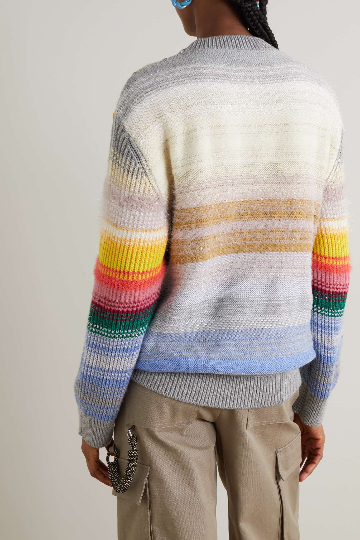 Festive Smile embroidered intarsia wool-blend sweater - 4