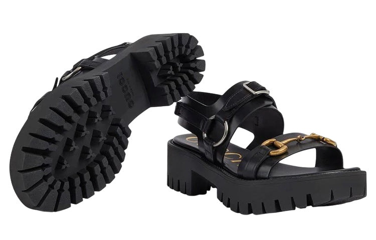 (WMNS) Gucci Sandal With Horsebit 'Black' 700051-DS8R0-1000 - 5
