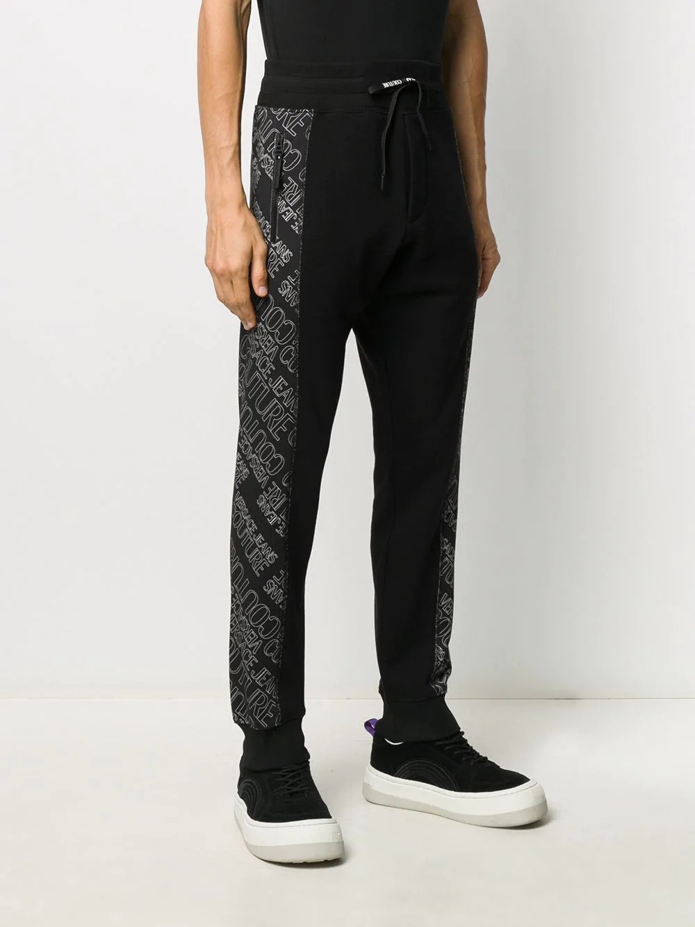 logo print panelled track trousers - 3