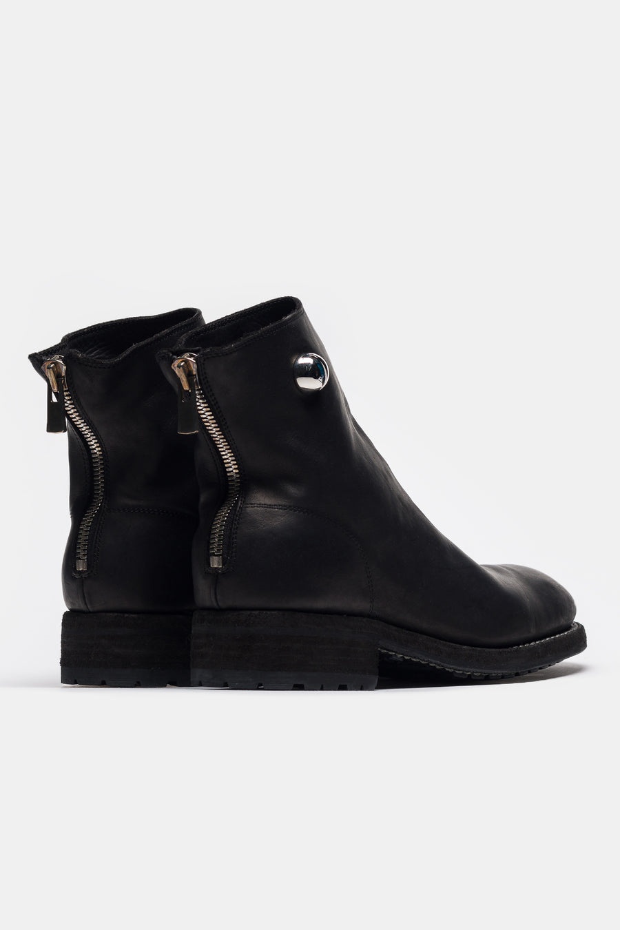 Undercover 996V_EYE Calf Leather Back Zip Boot in Black - 5