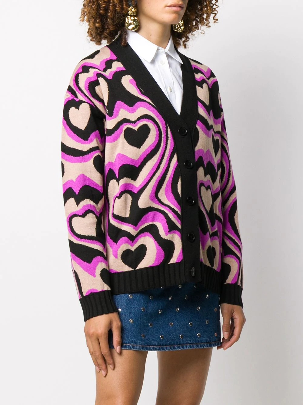 psychedelic print cardigan - 3