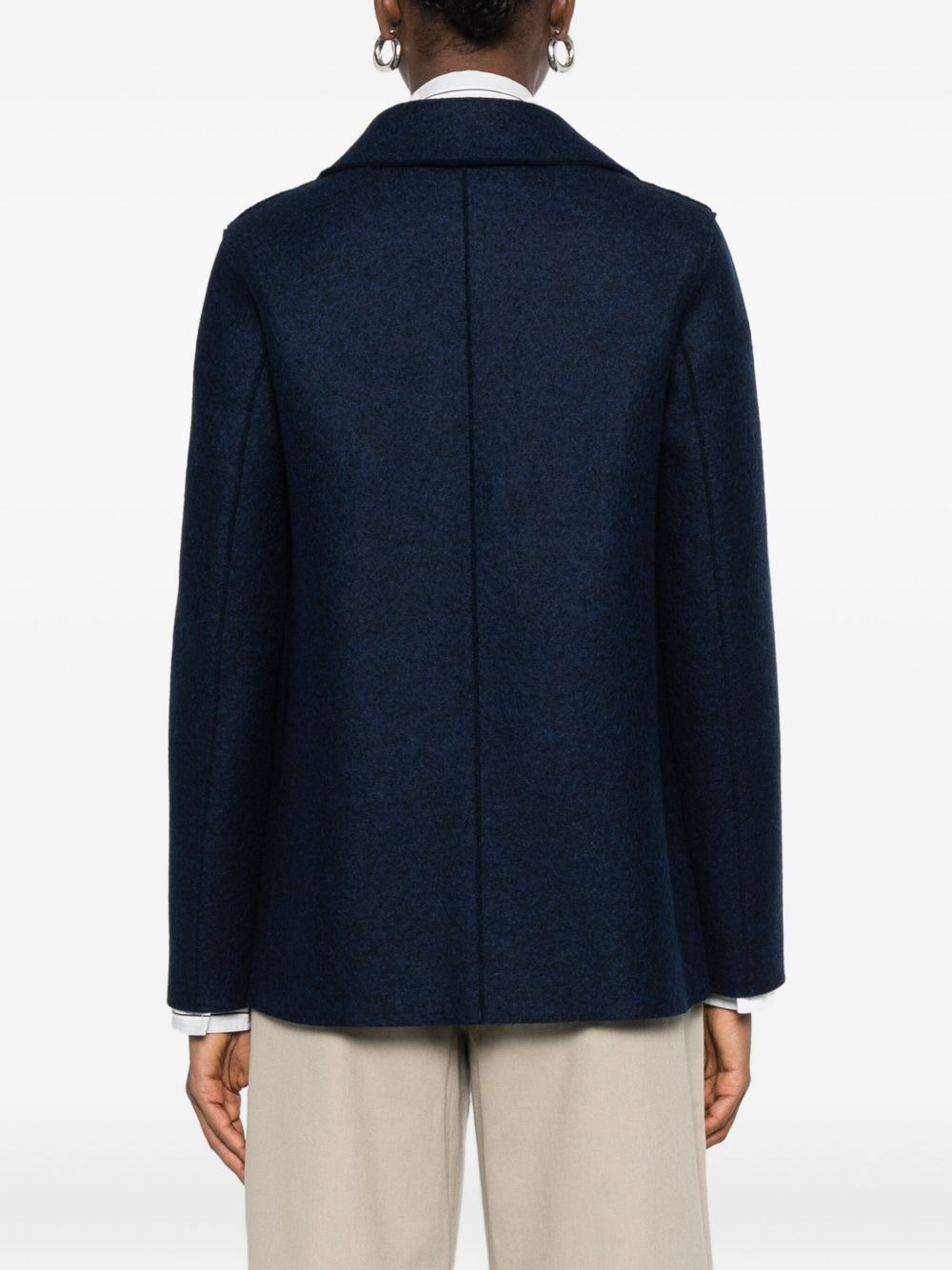 virgin wool double-breasted blazer - 4