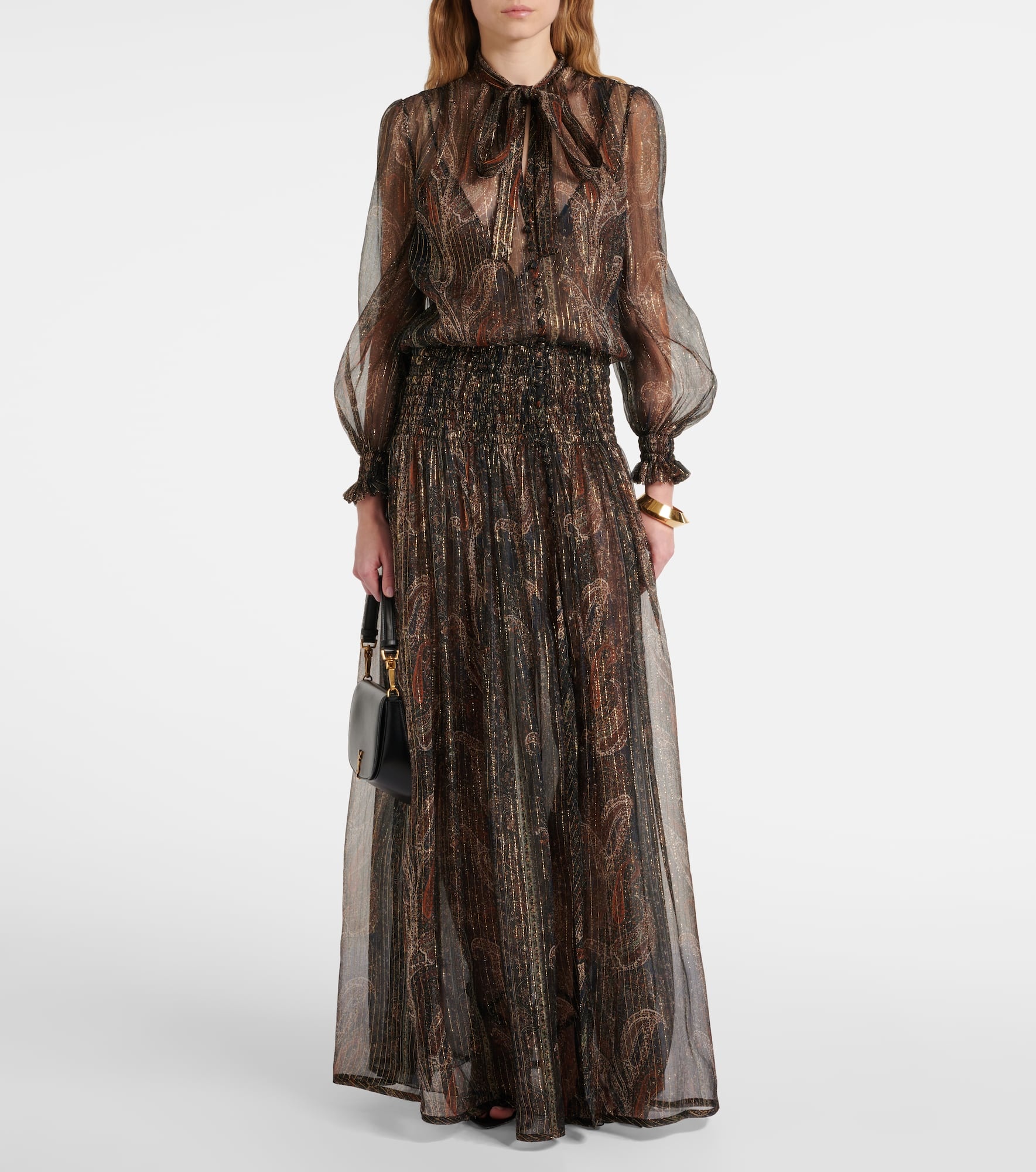 Lavallière paisley silk-blend maxi dress - 2