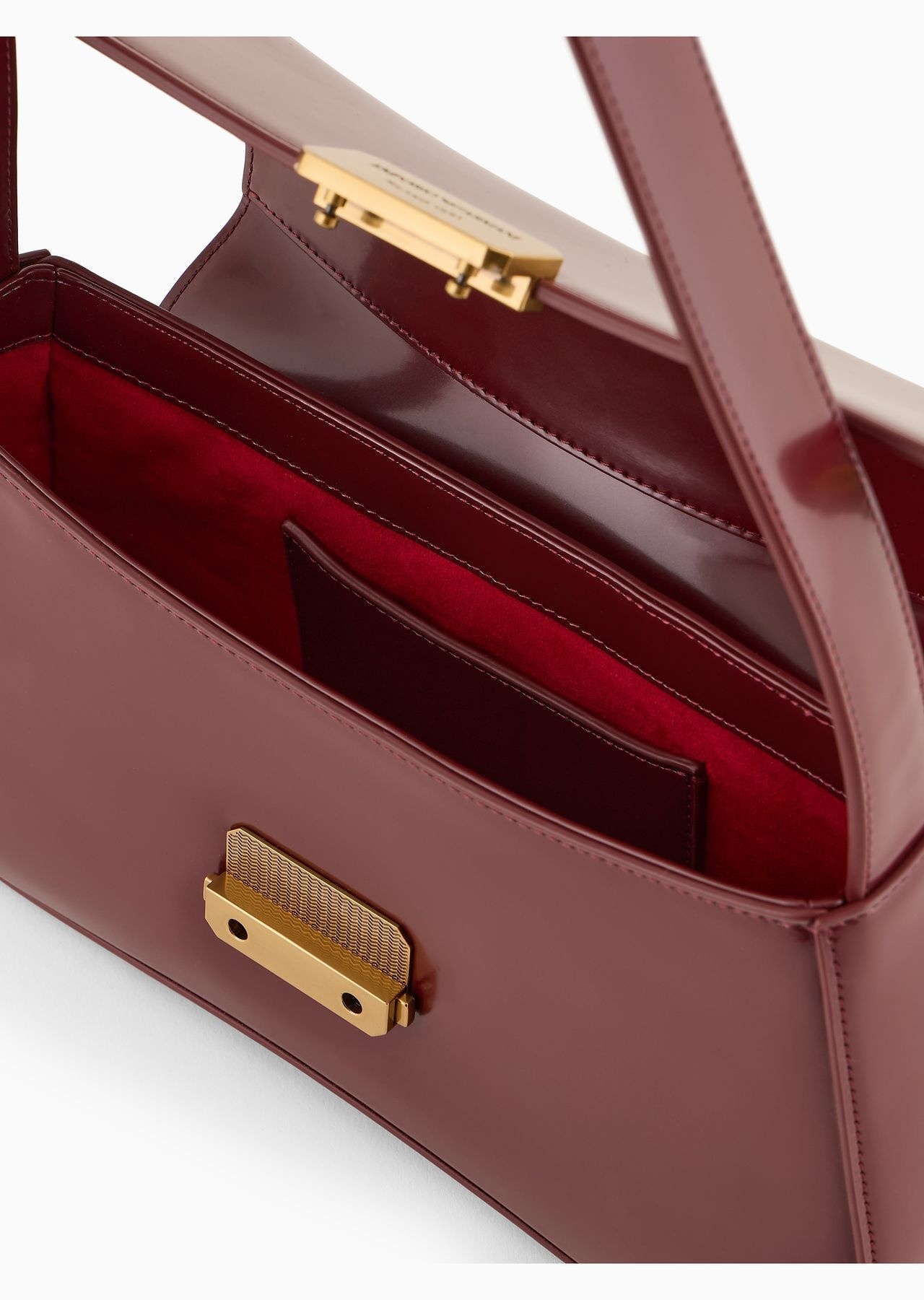 Brushed-finish baguette shoulder bag - 6