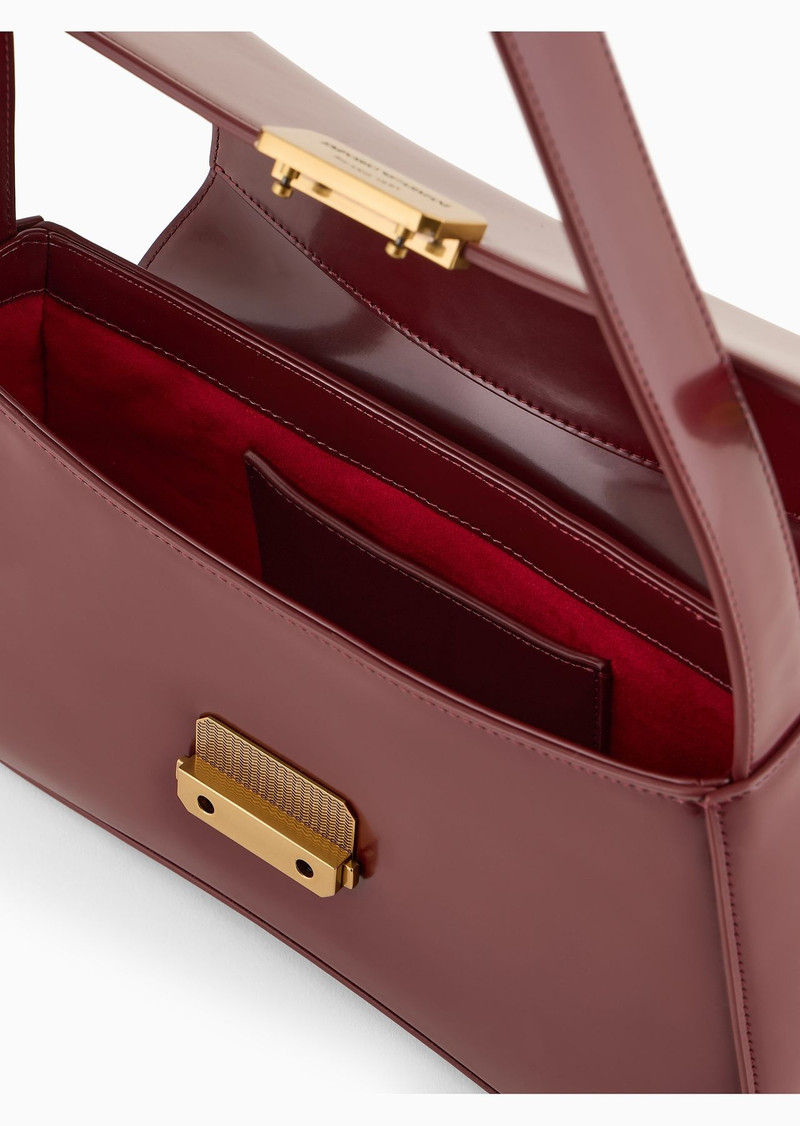 Brushed-finish baguette shoulder bag 4