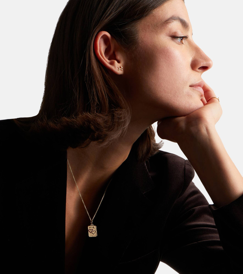 SYDNEY EVAN The Lovers Tarot Card 14kt gold necklace with rubies and diamonds outlook