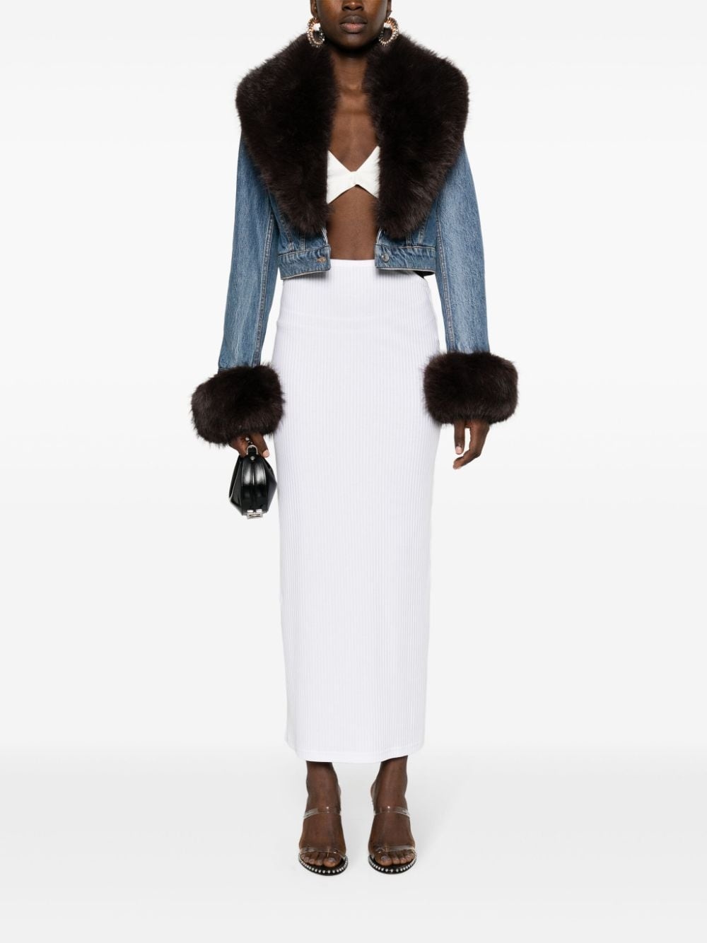 cut-out cotton maxi skirt - 2