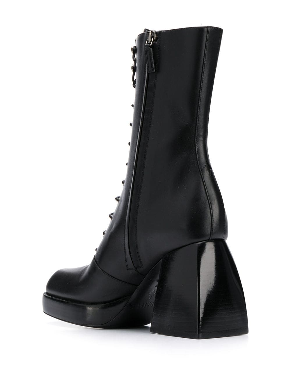 lace-up high heel boots - 3
