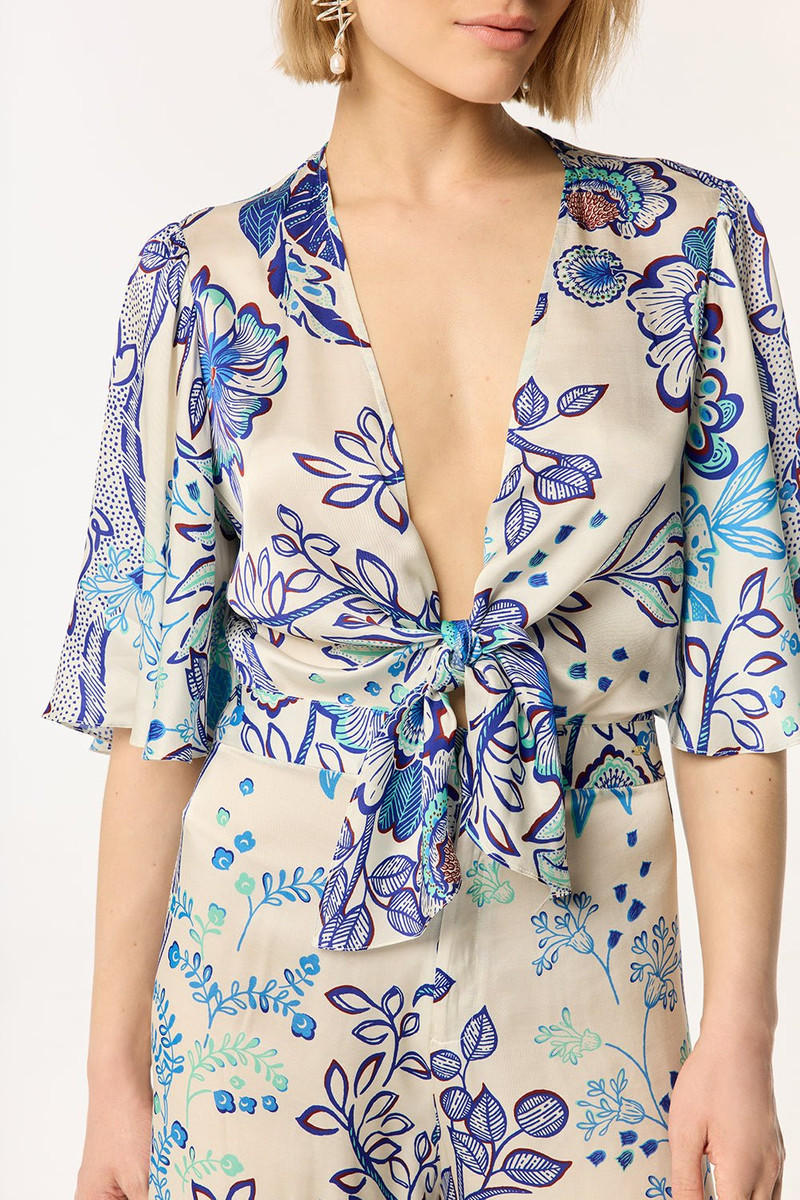 Long Jumpsuit Celie - Blue Geo Fish 3