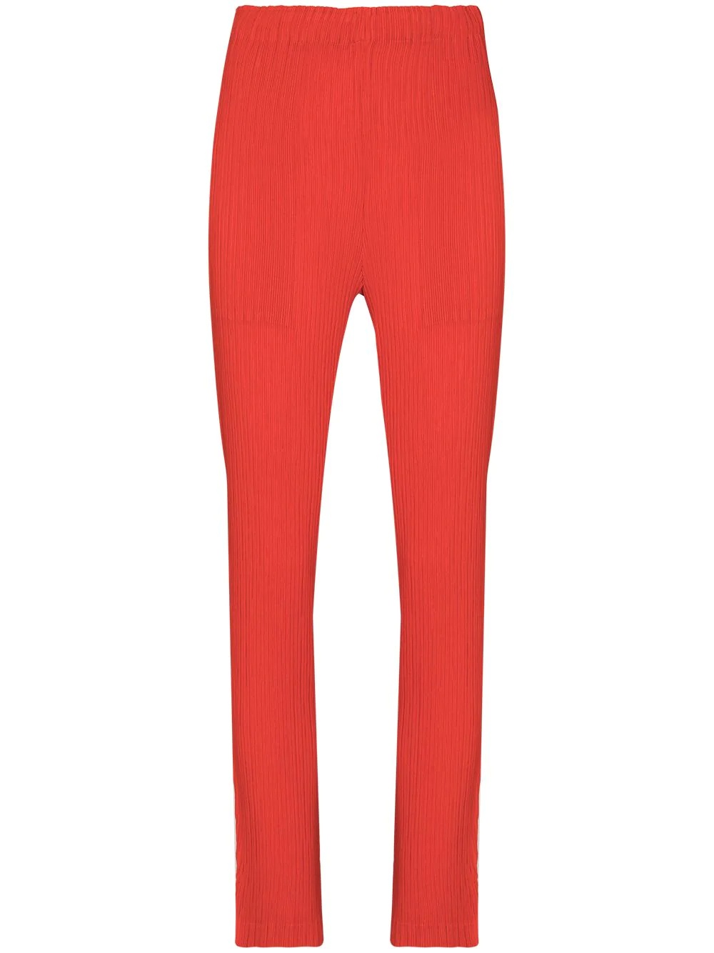 ribbed-design slim-fit trousers - 1