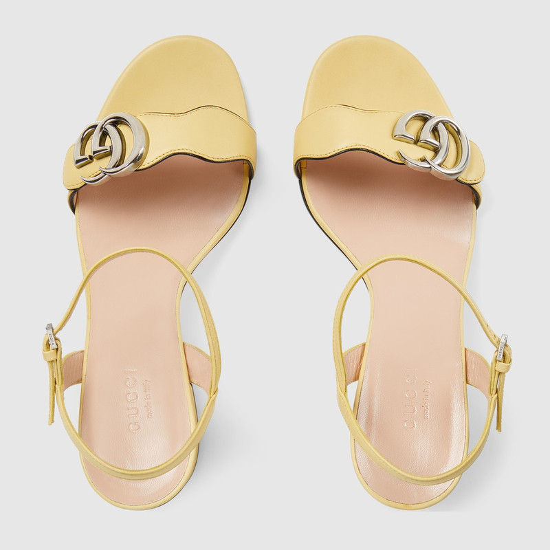 Women's mid-heel sandal with Double G 3