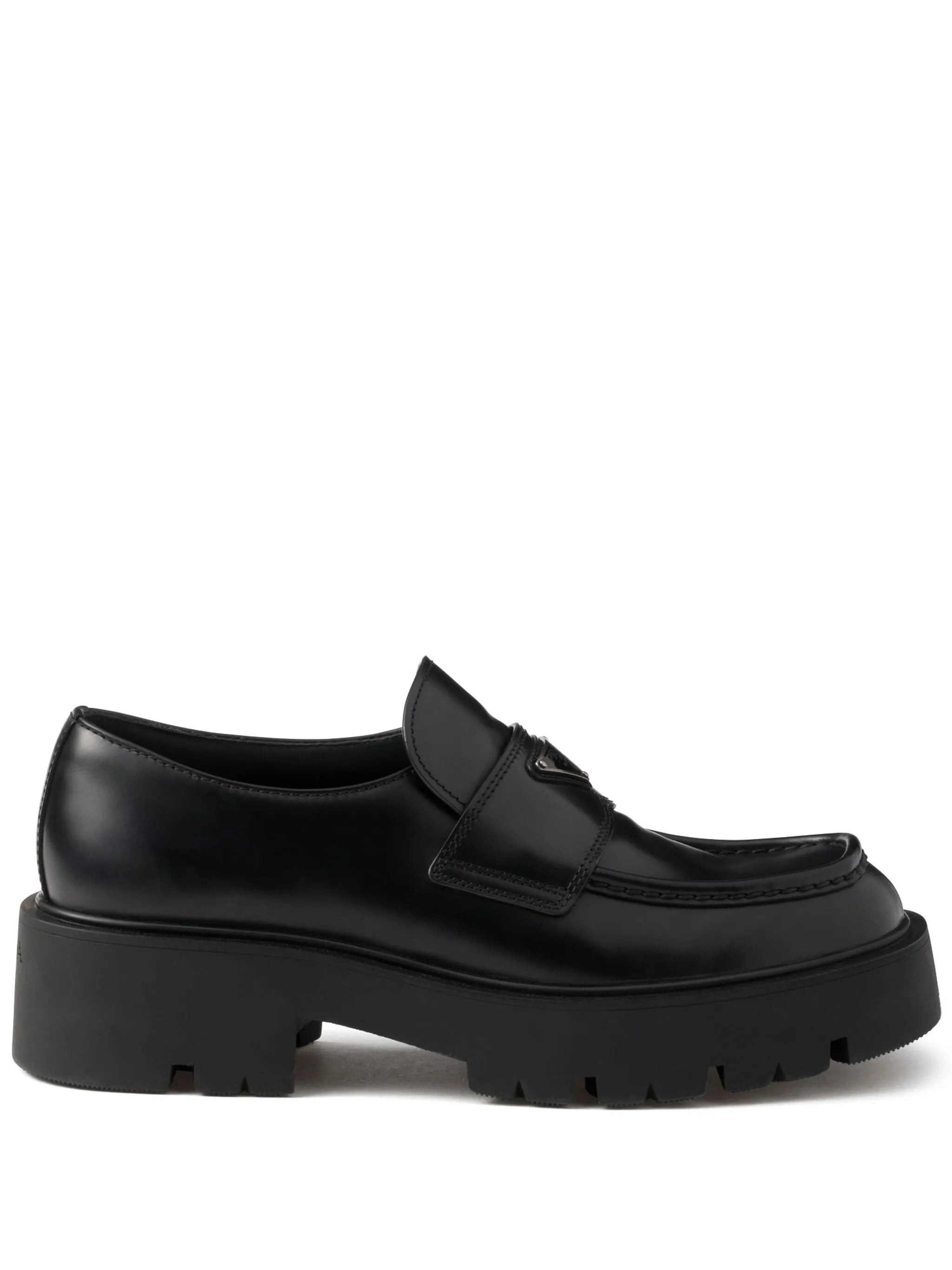 brushed leather loafers - 1
