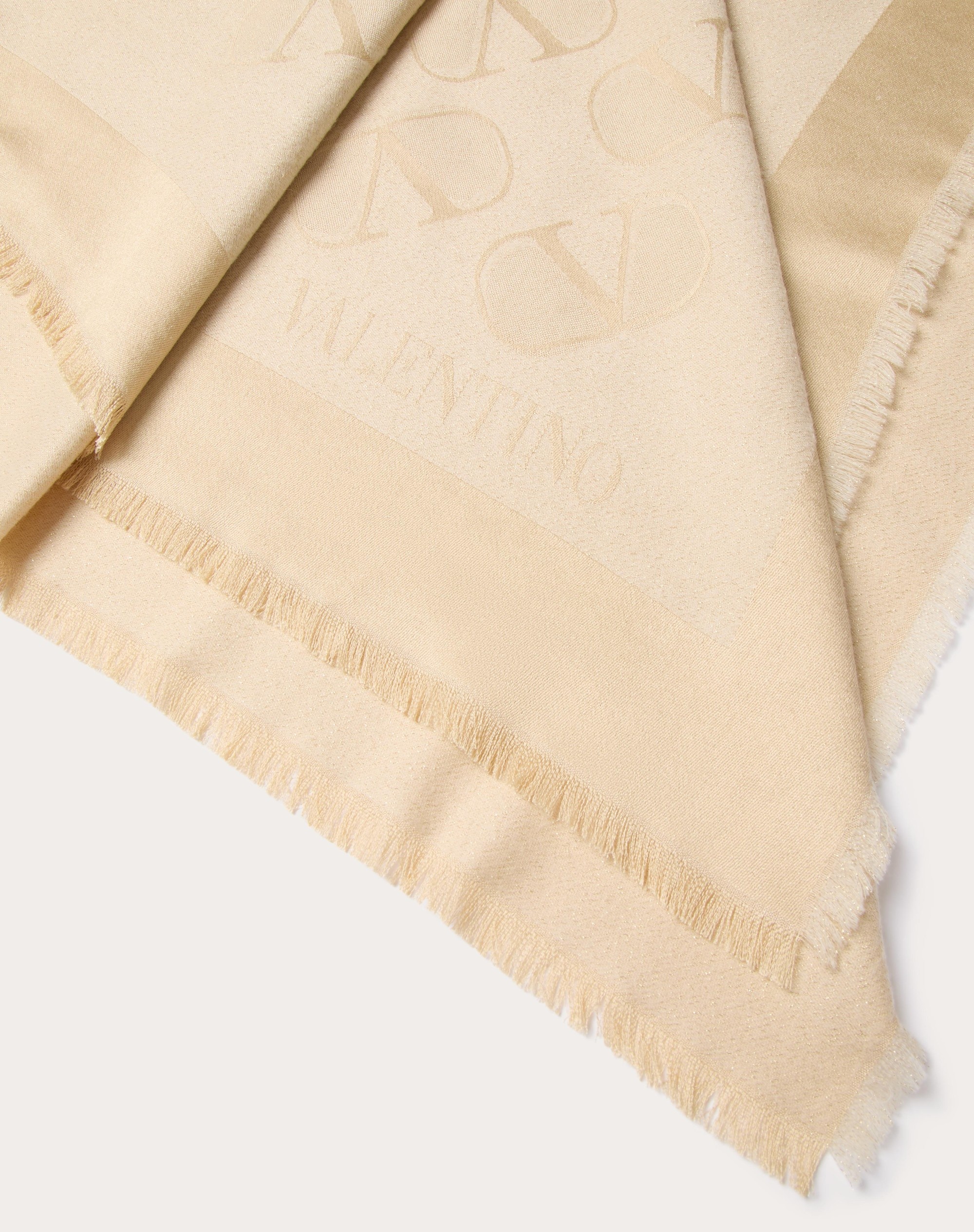 VLOGO SIGNATURE SHAWL IN SILK, WOOL AND LUREX - 3